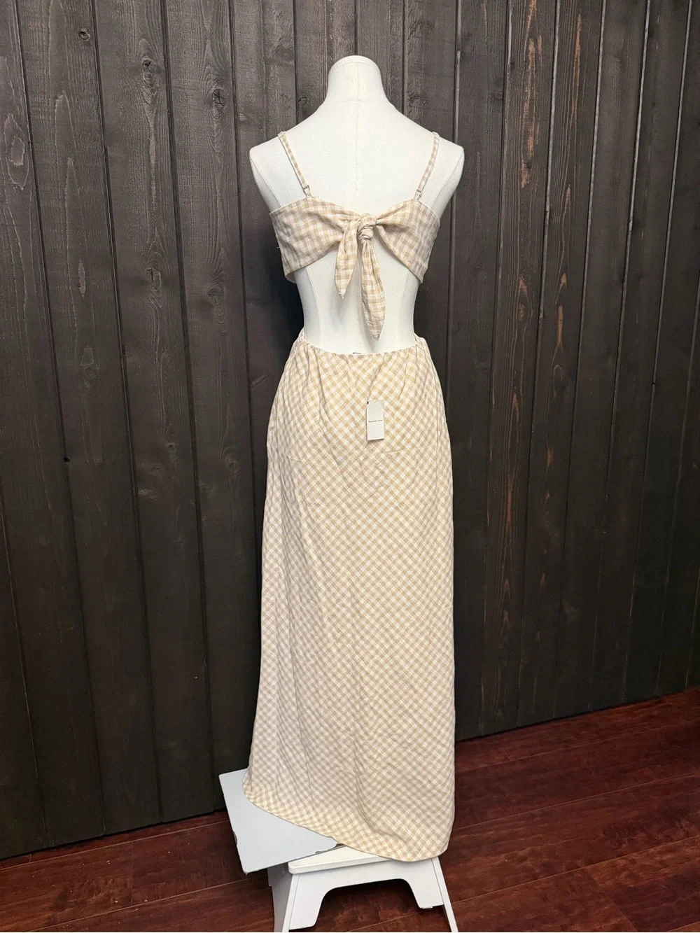 Abercrombie & Fitch The Julia Slip Cut Out Maxi Dress M Linen Summer Coastal NWT